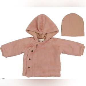 Mama knits pink fur jacket
